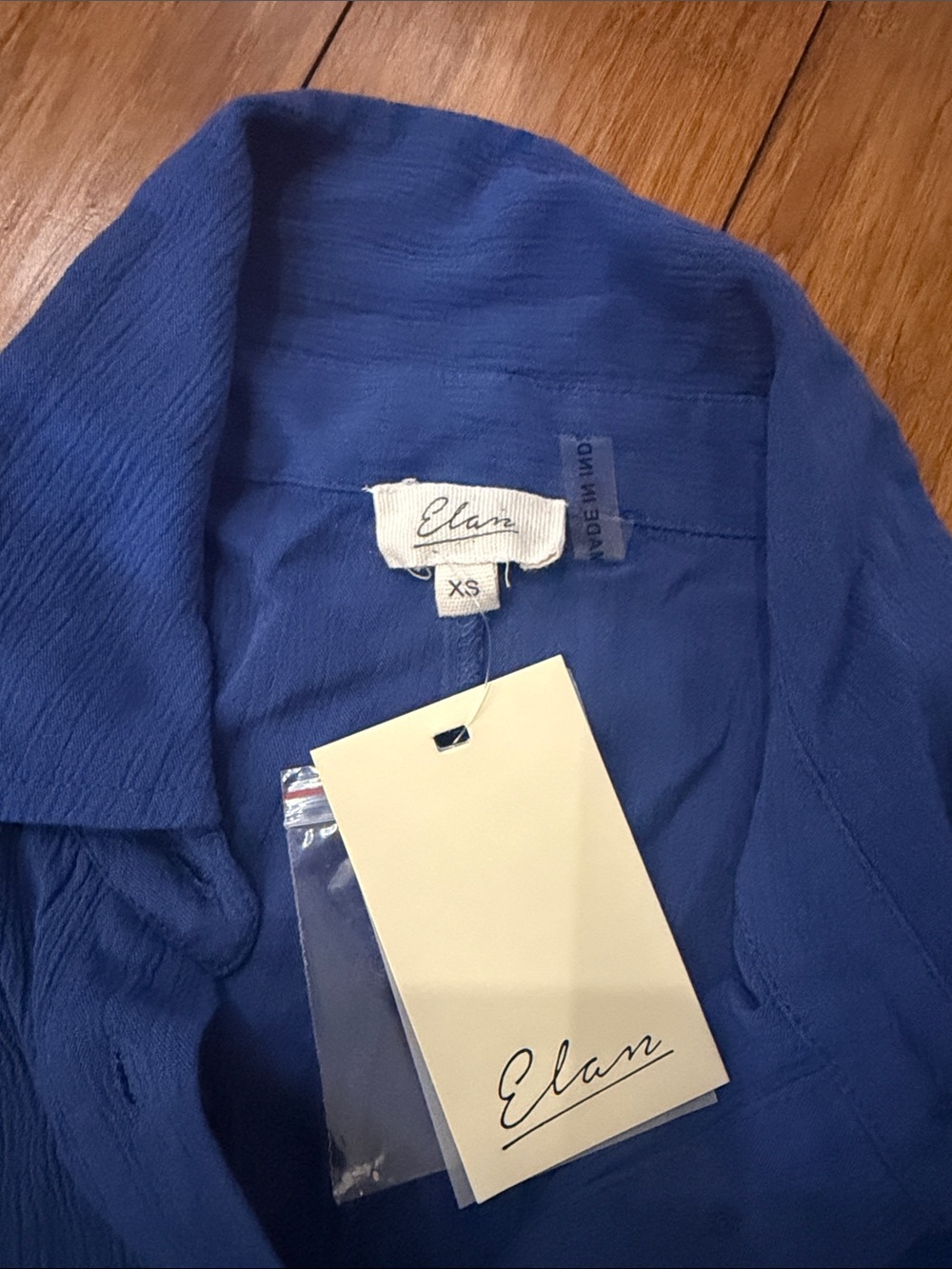 NWT Elan Cobalt Blue Button-Front dress - Picture 2 of 3